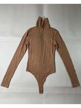 Naked Wardrobe Tan Turtleneck Bodysuit XS